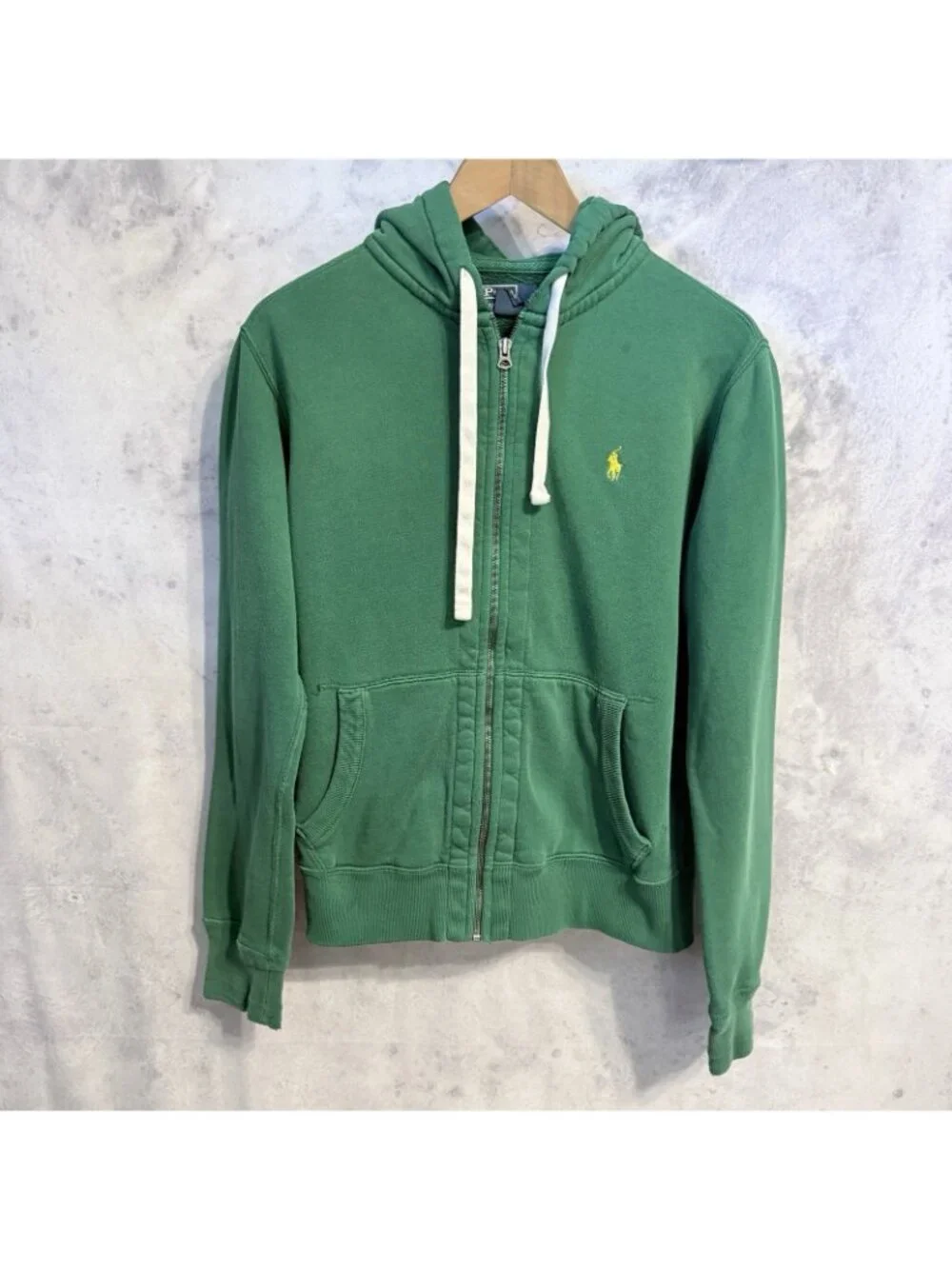 Vintage Polo Ralph Lauren Hoodie Sweatshirt Mens Small S Green Thermal Hood